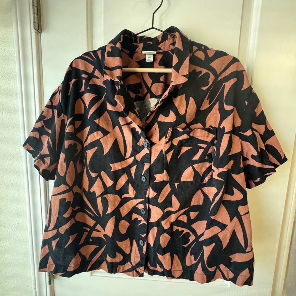 Black and Brown Patterned Shirt